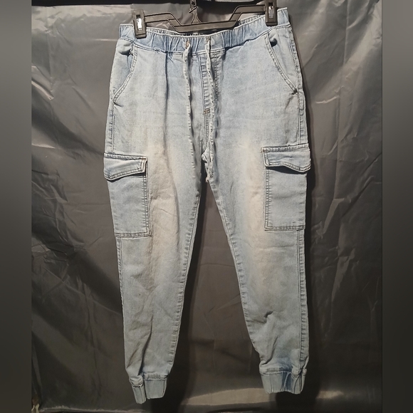 Light Blue Cargo Womens Jeans - Picture 1 of 2